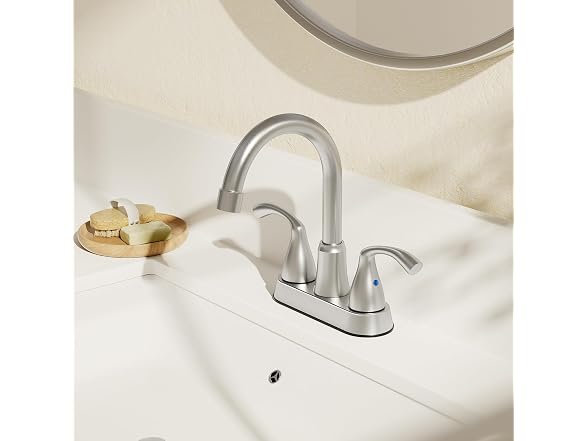 Phiestina Centerset 4" Brushed Nickel Bathroom Faucet