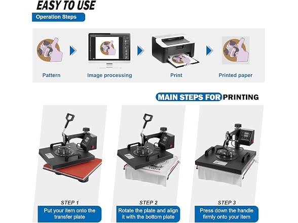 TOPDEEP 5-in-1 Heat Press Machine 15x15"