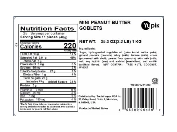 Yupik Mini Peanut Butter Cups 2.2lb