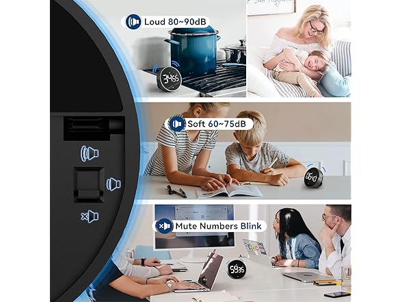 Secura Home Digital Kitchen Timer, 3.8'' Large LED D