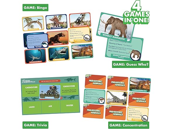 The Young Scientist Prehistoric Animal Card Games