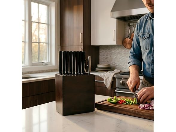 SindiBell XL Acacia Knife Block