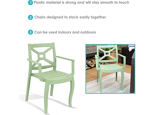 Sunnydaze Decor Tristana Arm Chairs Green