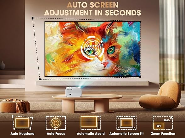 VIZONY 1080p Smart Projector W/ WiFi