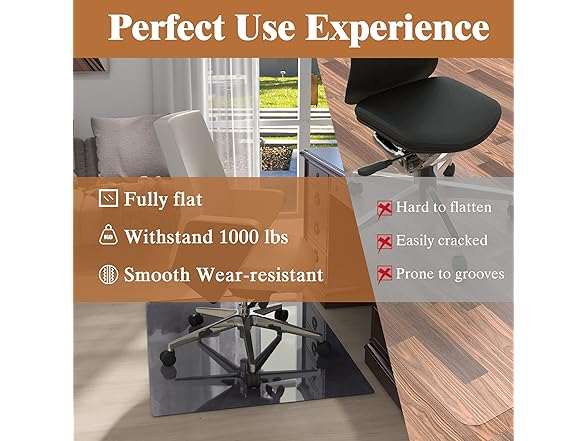 Natsukage Glass Chair Mat 36" x 48" 1/4"