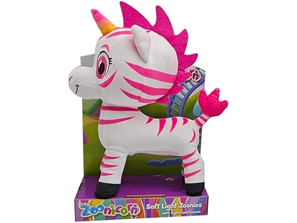 Zoonicorn Aliel the Pink - Soft Light-Up Plush with Sound