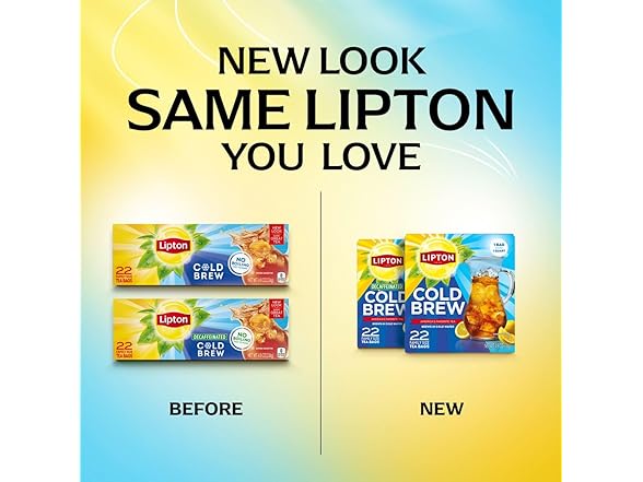 22CT Lipton Cold Brew Iced Tea Bags, Family Size