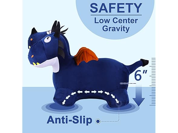 iPlay iLearn Plush Ride-On Blue Dragon