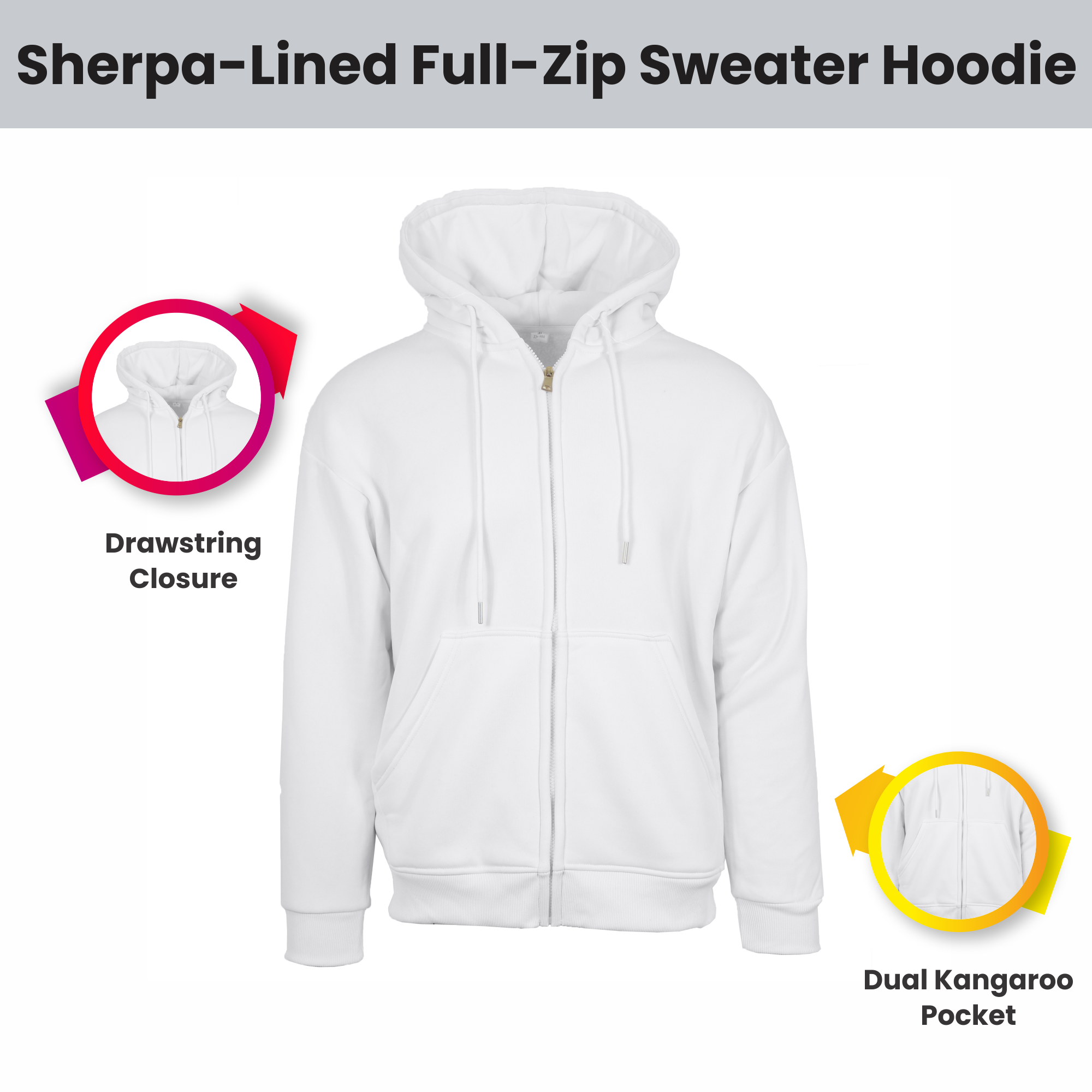 3Pk Womens Sherpa-Lined Full Zip Hoodie - Gallery 13