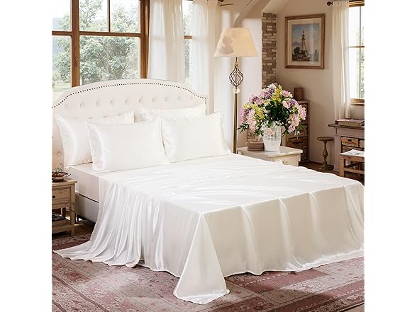 Chumerry White Satin Comforter Queen