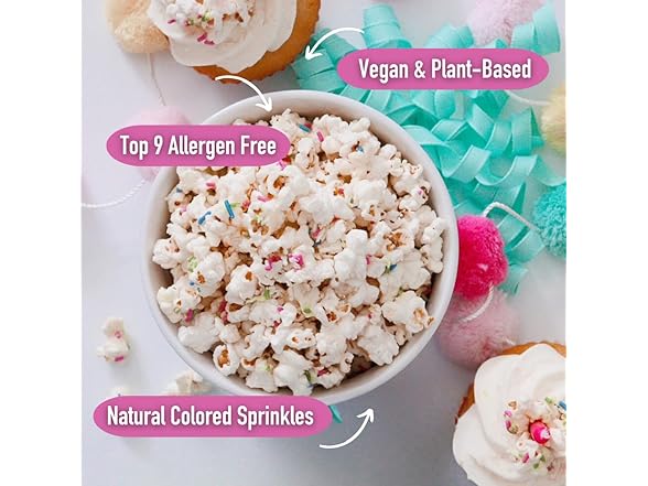 1CT Safe + Fair Birthday Cake Drizzled Popcorn