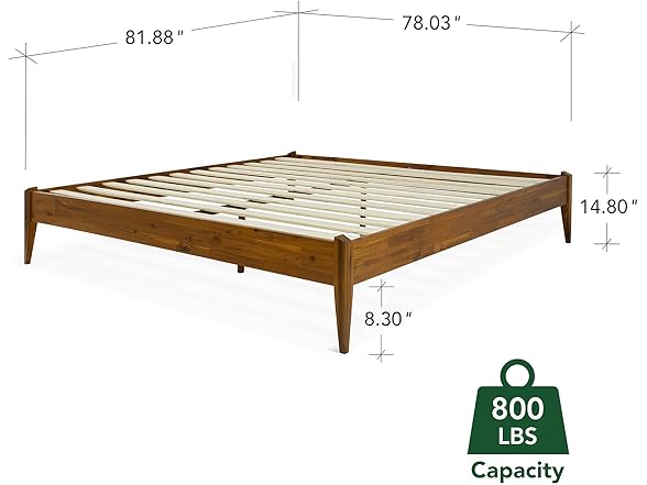 Bme Dinkee King Bed Frame Wood 15 Inch