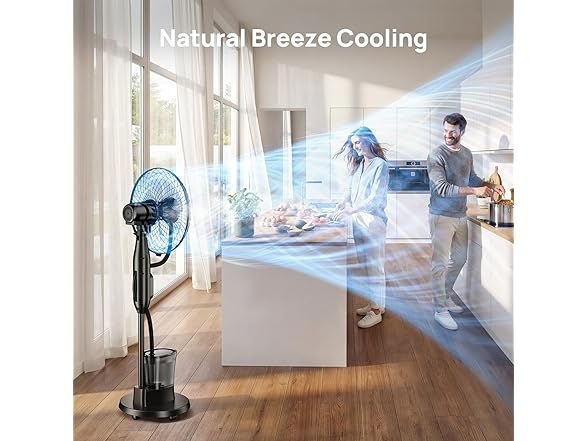 AetherMist Pedestal Misting Fan