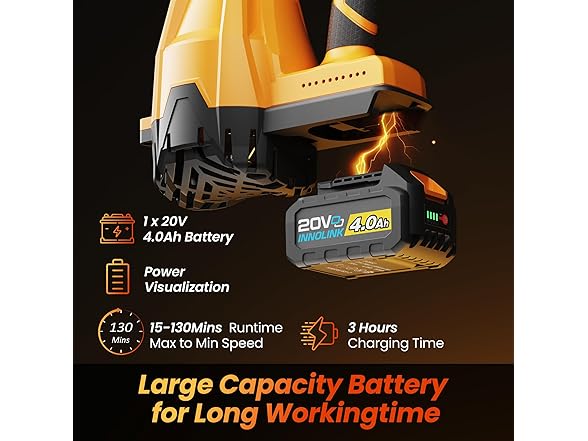 Cordless Leaf Blower 4.0Ah Battery 6Spd