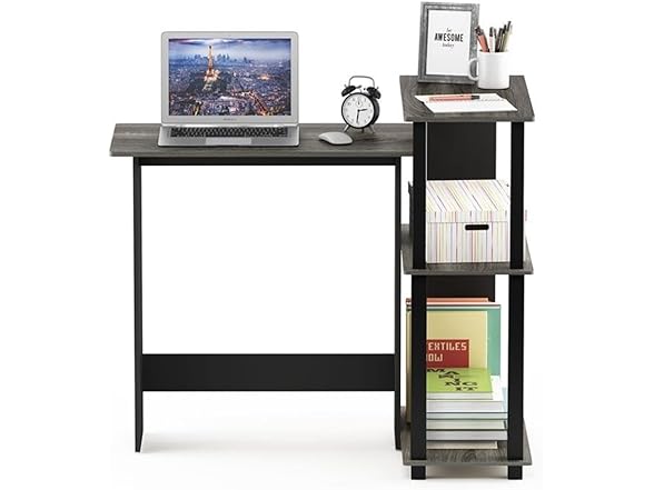 Furinno Abbott Corner Computer Desk with Bookshelf