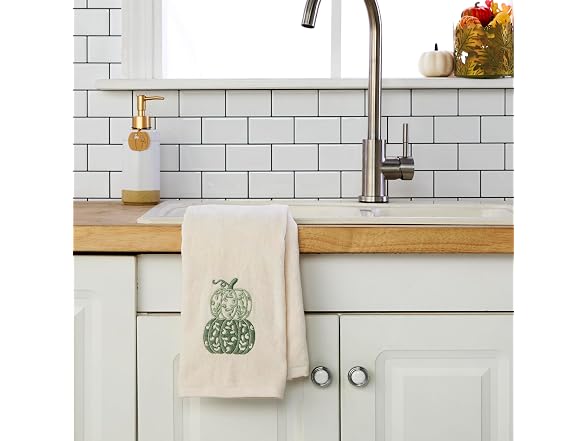 SKL Home Fall/Thanksgiving Scroll Pumpkin Hand Towel Set-2pc