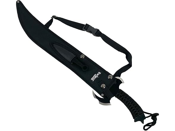 Tactical Master 27" Scimitar Style Black Tactical Fixed Blade Machete - Gallery 2