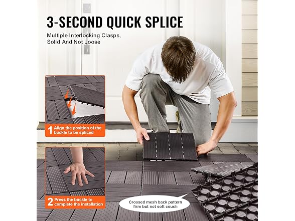 Vevor 921339587147 VEVOR 10 sq. ft Plastic Interl