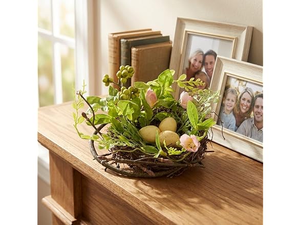 6 Inch Blossom Bird’s Nest with Eggs