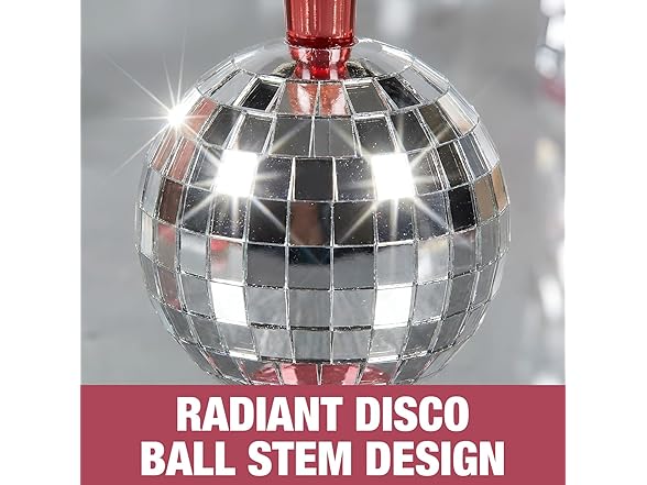 Fun Express 9" 6 oz. Silver Disco Ball Stem Pink Flutes