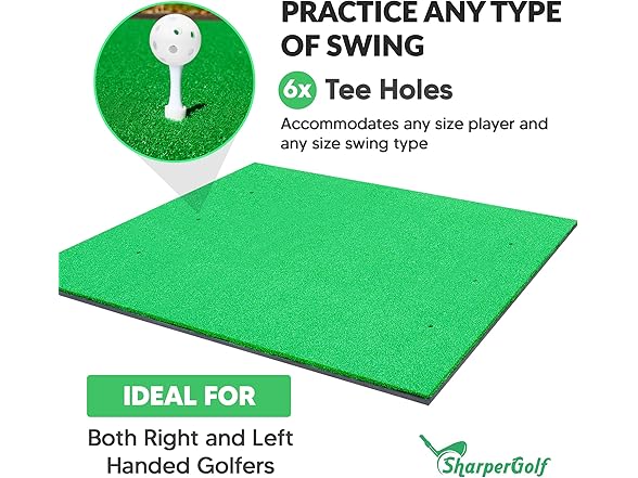 Golf Practice Hitting Mat w/ Balls & Tees