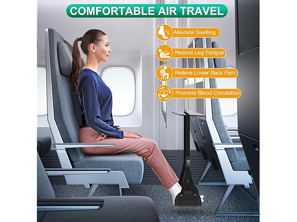 Auoinge Foot Hammock Airplane with Soft Memory Foam
