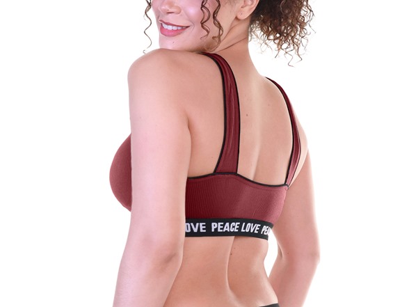 Seamless Wire-free Bralette with Love Peace Print