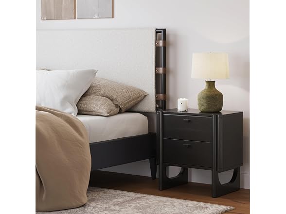 Nathan James Solace Mid Century Modern 2 Drawer Nightstand