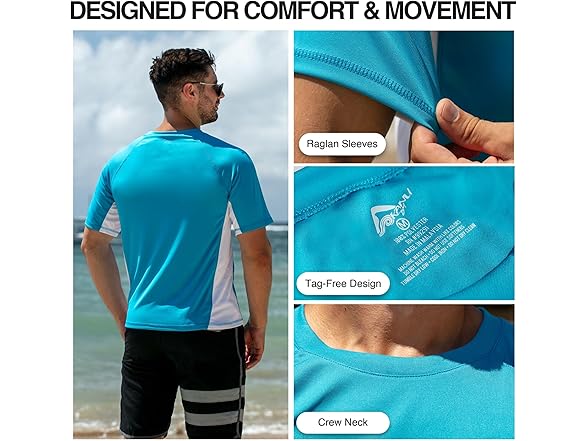 Kanu Surf Men's Aqua/White Rashguard (M)