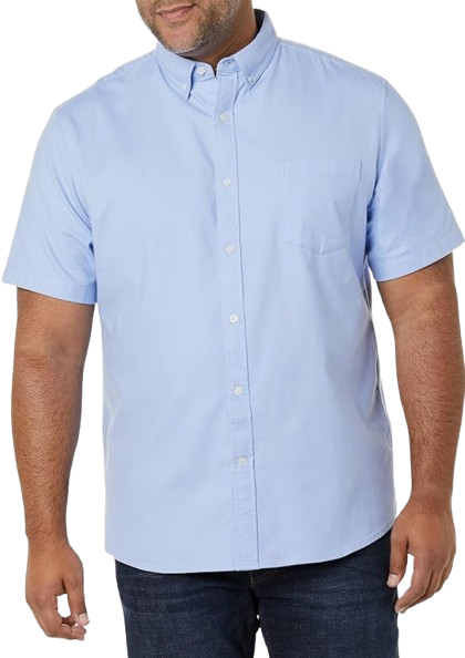 Amazon Essentials Mens RegularFit SS Stretch Oxford Shirt - Gallery 4