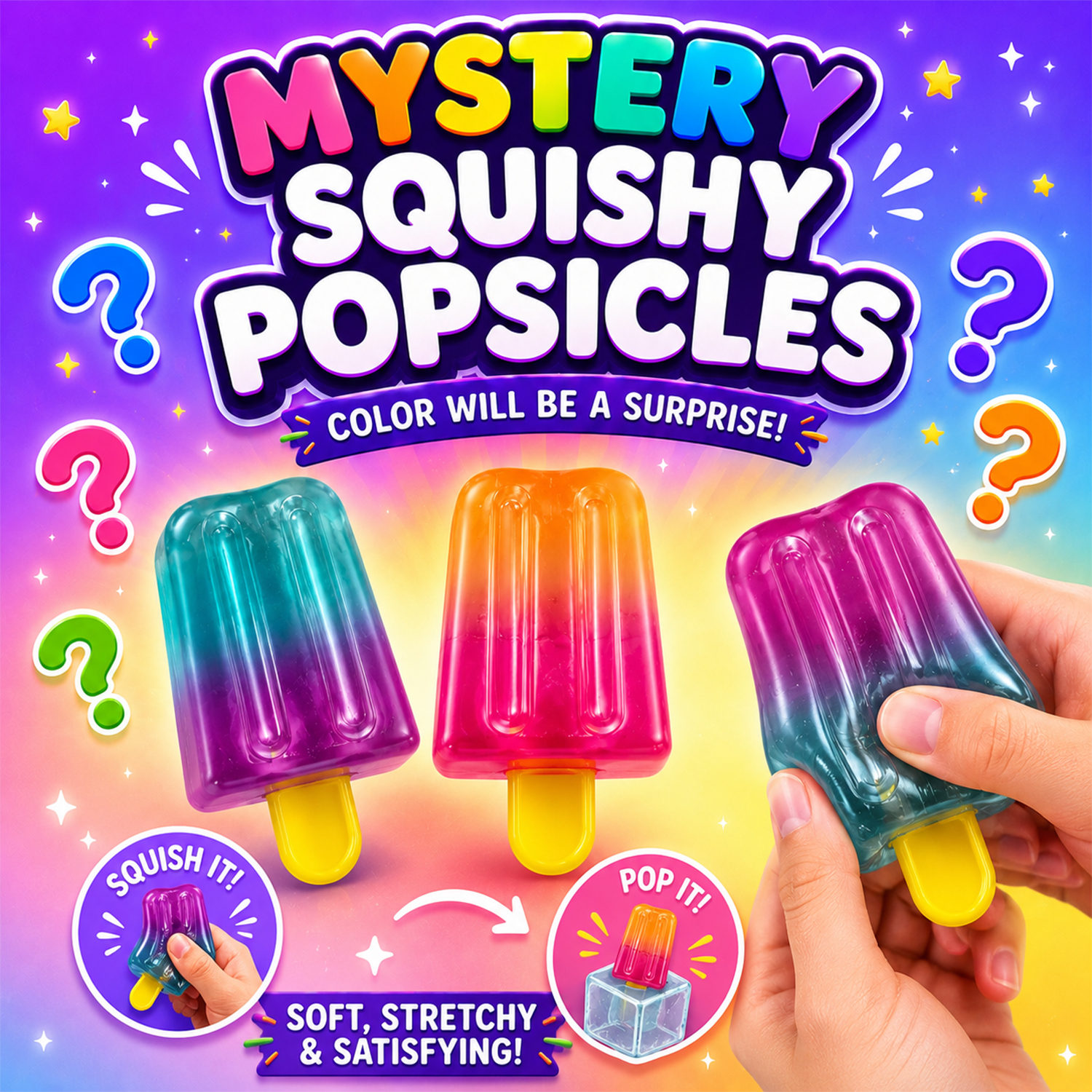 Twilight Squishy Sensory Toys Popsicle, 3PK - Gallery 8