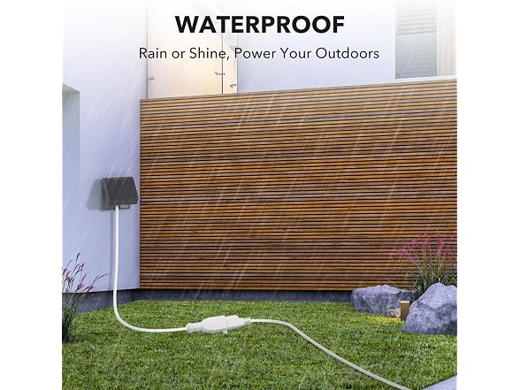 BN-LINK 6ft White Outdoor Extension Cord 16/3 SJTW, 2 Pa