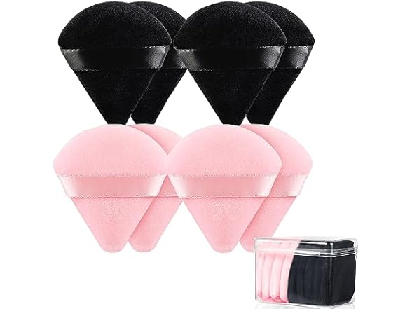 8 Pcs Triangle Powder Puff Face with Case