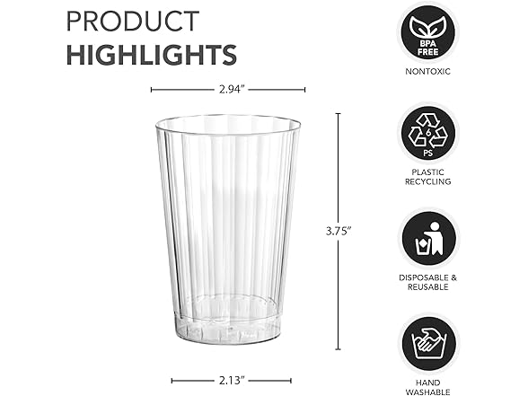 Deluxe/Elegance Hard Plastic Glass, 10 oz., 80 Count