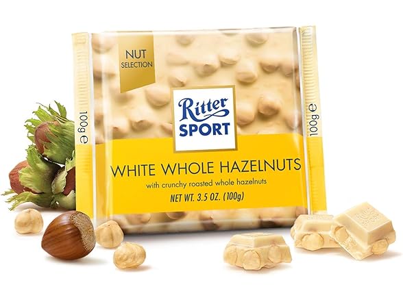 1CT Ritter Sport White Chocolate with Whole Hazelnuts