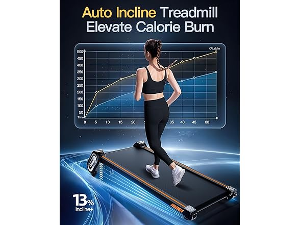 Walking Pad Treadmill with Auto Incline