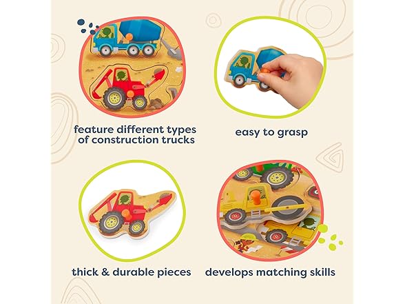 B. toys Peek & Explore Construction Trucks