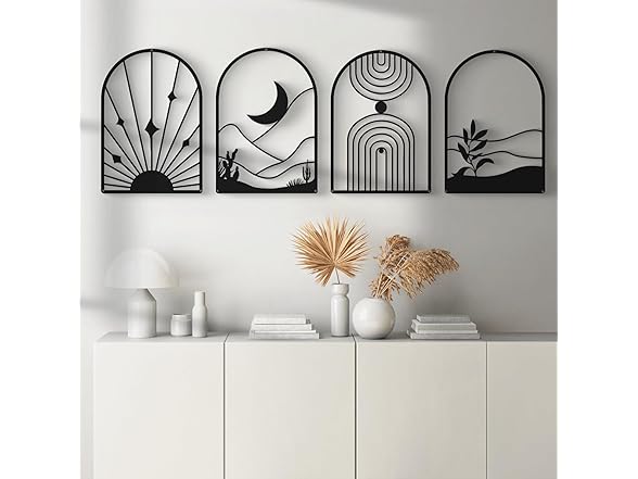 Glamativity Black Abstract Metal Art