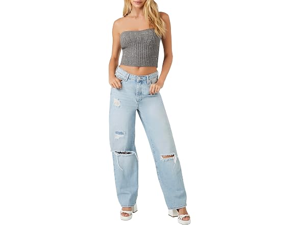 Forever 21 (S) Glitter Sweater-Knit Tube Top