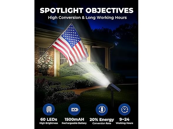 HGGH Solar Lights Outdoor, 4PK