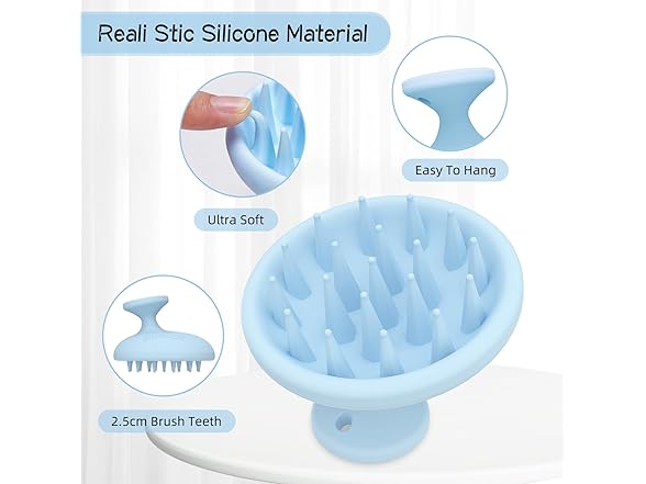 SHINLEA Silicone Scalp Massager Brush, Blue