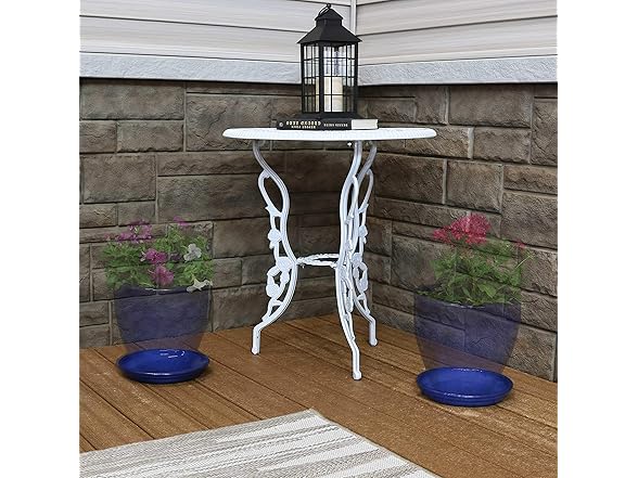 Sunnydaze 7-Inch Ceramic Plant Saucers- Imperial Blue