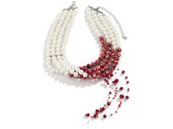 Dripping Red Pearl Chain