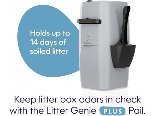 Litter Genie Plus Pail (Silver) Cat Litter Box