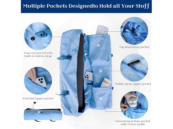 Tumaz Padded Yoga Mat Bag Powder Blue