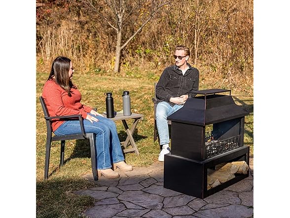 Sunnydaze 35" Steel Outdoor Fireplace