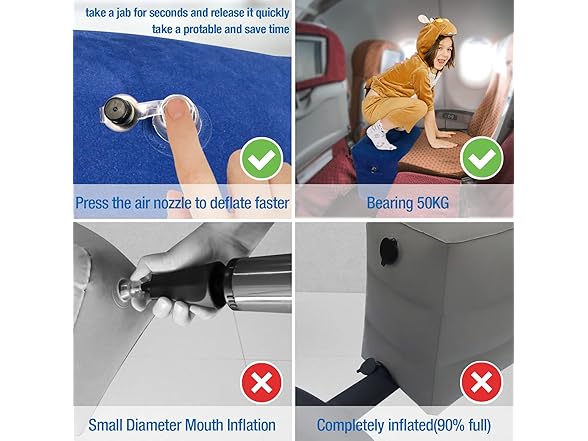Inflatable Travel Foot Rest Pillow