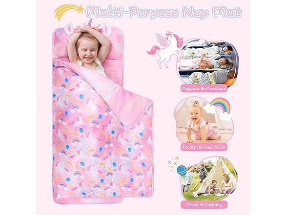 Nap Mat with Removable Pillow/Blanket