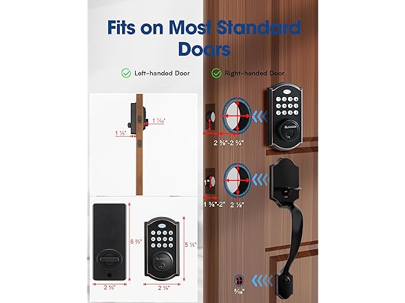 ELAMOR M19 SET ORB Keyless Lock Set w/Handle Oil 