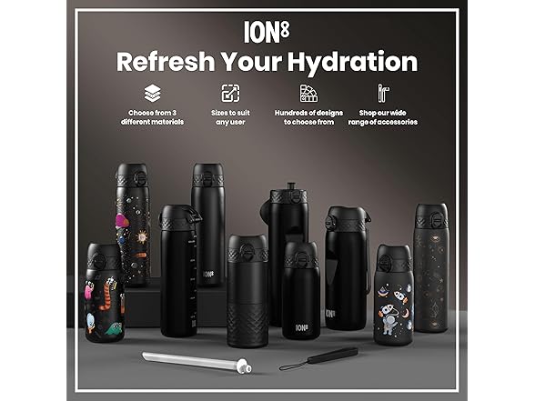 Ion8 Kids Bottle, Steel 13oz Leak Proof